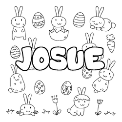 Coloraci&oacute;n del nombre JOSUE - decorado Pascua