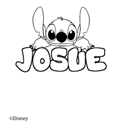 Coloraci&oacute;n del nombre JOSUE - decorado Stitch