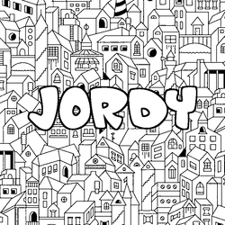 Coloraci&oacute;n del nombre JORDY - decorado ciudad