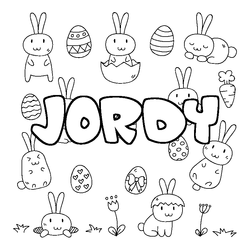 Coloraci&oacute;n del nombre JORDY - decorado Pascua