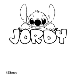 Coloraci&oacute;n del nombre JORDY - decorado Stitch