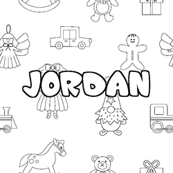Coloraci&oacute;n del nombre JORDAN - decorado juguetes