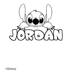 Coloraci&oacute;n del nombre JORDAN - decorado Stitch