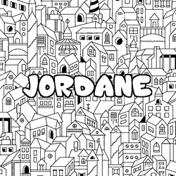 Coloraci&oacute;n del nombre JORDANE - decorado ciudad