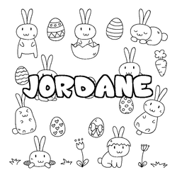 Coloraci&oacute;n del nombre JORDANE - decorado Pascua