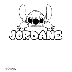 Coloraci&oacute;n del nombre JORDANE - decorado Stitch