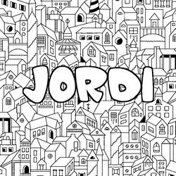 Coloraci&oacute;n del nombre JORDI - decorado ciudad