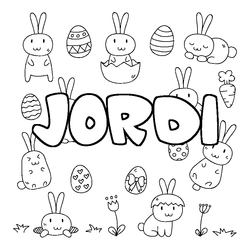 Coloraci&oacute;n del nombre JORDI - decorado Pascua