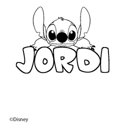 Coloraci&oacute;n del nombre JORDI - decorado Stitch