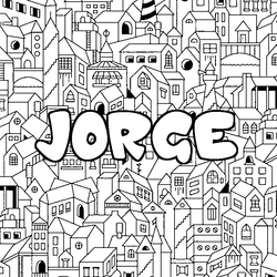 Coloraci&oacute;n del nombre JORGE - decorado ciudad