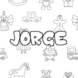 Coloraci&oacute;n del nombre JORGE - decorado juguetes