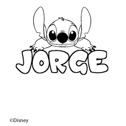 Coloraci&oacute;n del nombre JORGE - decorado Stitch