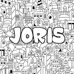 Coloraci&oacute;n del nombre JORIS - decorado ciudad