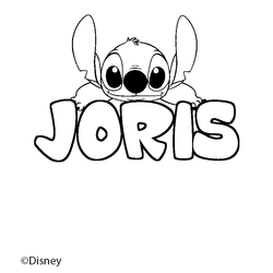 Coloraci&oacute;n del nombre JORIS - decorado Stitch