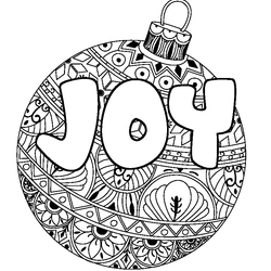 Coloraci&oacute;n del nombre JOY - decorado bola de Navidad