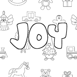 Coloraci&oacute;n del nombre JOY - decorado juguetes
