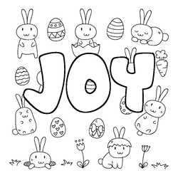 Coloraci&oacute;n del nombre JOY - decorado Pascua