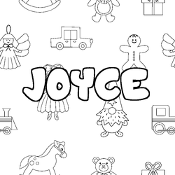 Coloraci&oacute;n del nombre JOYCE - decorado juguetes