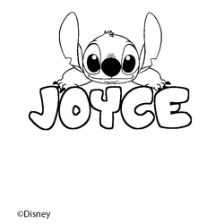 Coloraci&oacute;n del nombre JOYCE - decorado Stitch