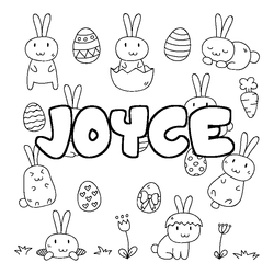 Coloraci&oacute;n del nombre JOYCE - decorado Pascua