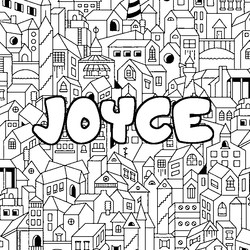 Coloraci&oacute;n del nombre JOYCE - decorado ciudad