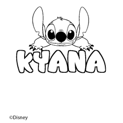 Coloraci&oacute;n del nombre KYANA - decorado Stitch