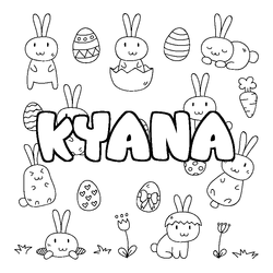Coloraci&oacute;n del nombre KYANA - decorado Pascua