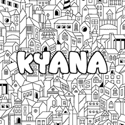 Coloraci&oacute;n del nombre KYANA - decorado ciudad