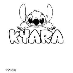 Coloraci&oacute;n del nombre KYARA - decorado Stitch