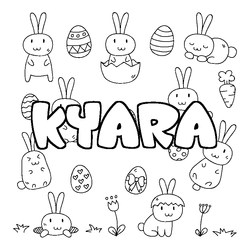 Coloraci&oacute;n del nombre KYARA - decorado Pascua