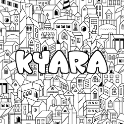 Coloraci&oacute;n del nombre KYARA - decorado ciudad