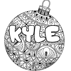 Coloraci&oacute;n del nombre KYLE - decorado bola de Navidad