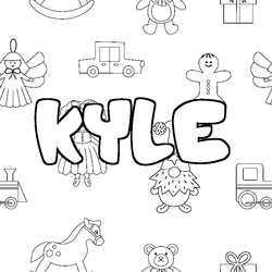Coloraci&oacute;n del nombre KYLE - decorado juguetes