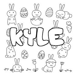 Coloraci&oacute;n del nombre KYLE - decorado Pascua