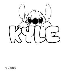 Coloraci&oacute;n del nombre KYLE - decorado Stitch