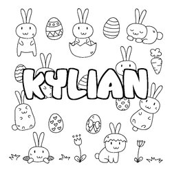 Coloraci&oacute;n del nombre KYLIAN - decorado Pascua