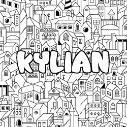 Coloraci&oacute;n del nombre KYLIAN - decorado ciudad