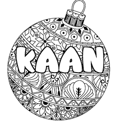 Coloraci&oacute;n del nombre KAAN - decorado bola de Navidad