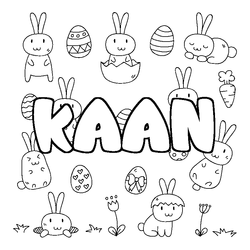 Coloraci&oacute;n del nombre KAAN - decorado Pascua
