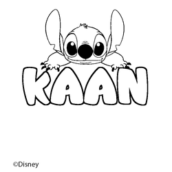Coloraci&oacute;n del nombre KAAN - decorado Stitch