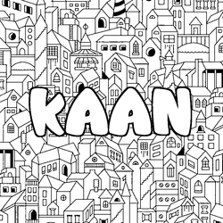 Coloraci&oacute;n del nombre KAAN - decorado ciudad