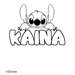 Coloraci&oacute;n del nombre KAINA - decorado Stitch