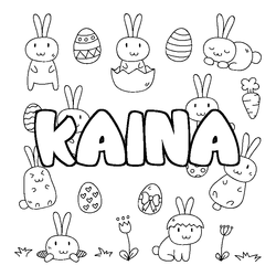 Coloraci&oacute;n del nombre KAINA - decorado Pascua