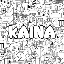 Coloraci&oacute;n del nombre KAINA - decorado ciudad