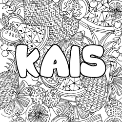 Coloraci&oacute;n del nombre KAIS - decorado mandala de frutas