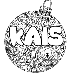 Coloraci&oacute;n del nombre KAIS - decorado bola de Navidad