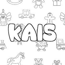 Coloraci&oacute;n del nombre KAIS - decorado juguetes