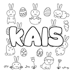Coloraci&oacute;n del nombre KAIS - decorado Pascua