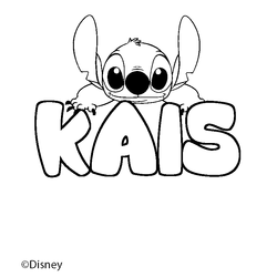 Coloraci&oacute;n del nombre KAIS - decorado Stitch