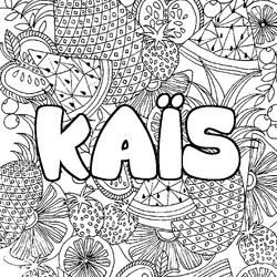 Coloraci&oacute;n del nombre KA&Iuml;S - decorado mandala de frutas